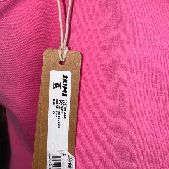 SKIMS COTTON LOGO BODYSUIT PINK SIZE 4X - Picture 6 of 11